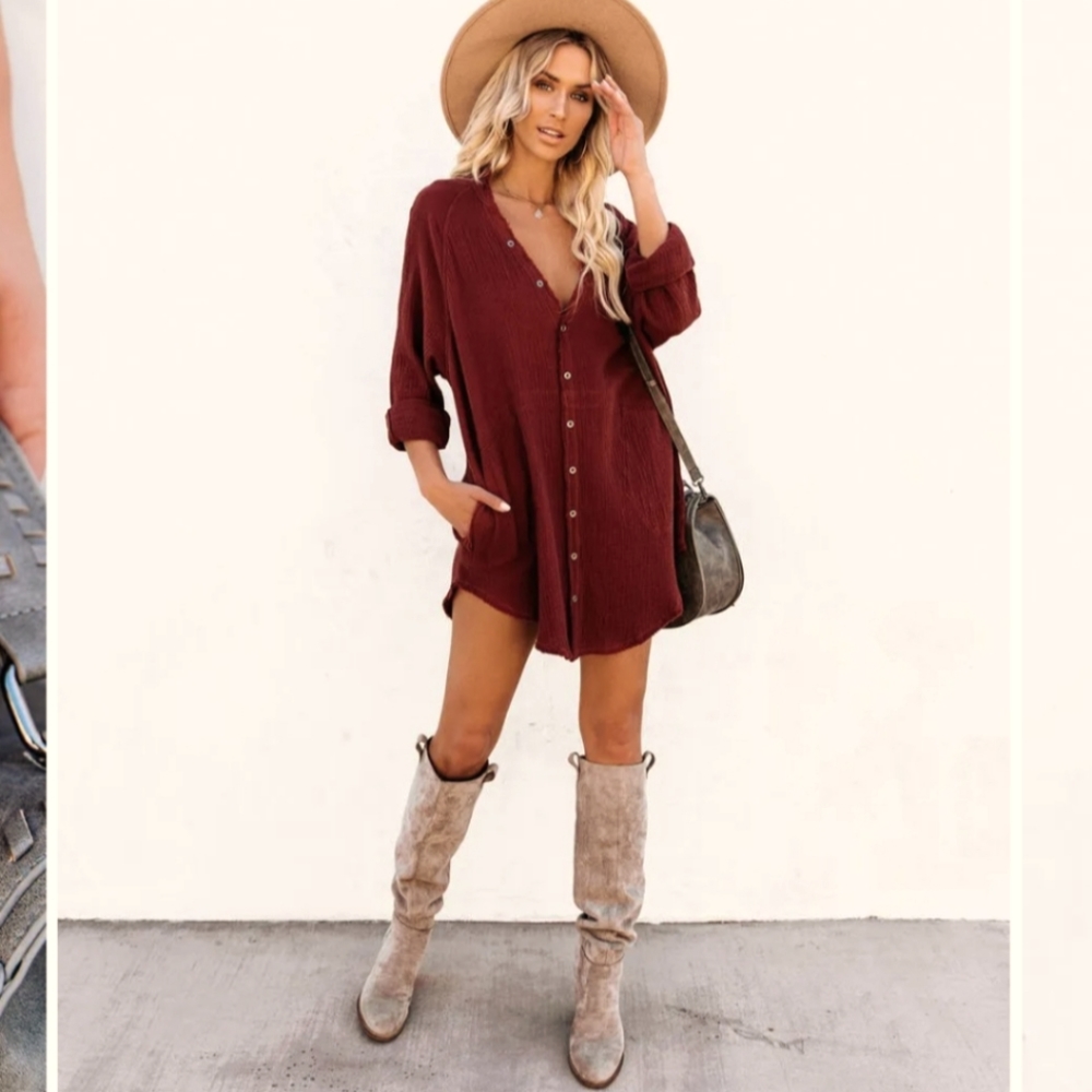 Kennedy Cotton Pocketed Button Down Tunic